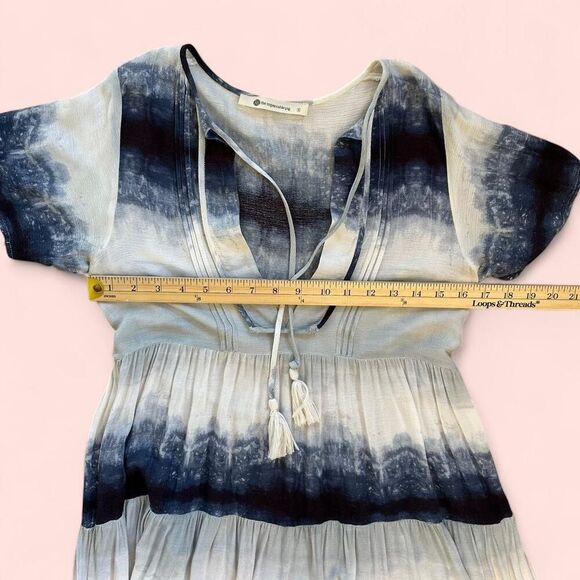 Blue Tie-Dye Tiered Mini Dress – Size S – The Impeccable Pig - Boho Indie - Picture 5 of 8